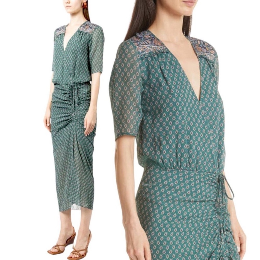 VERONICA BEARD Green Printed Silk dress